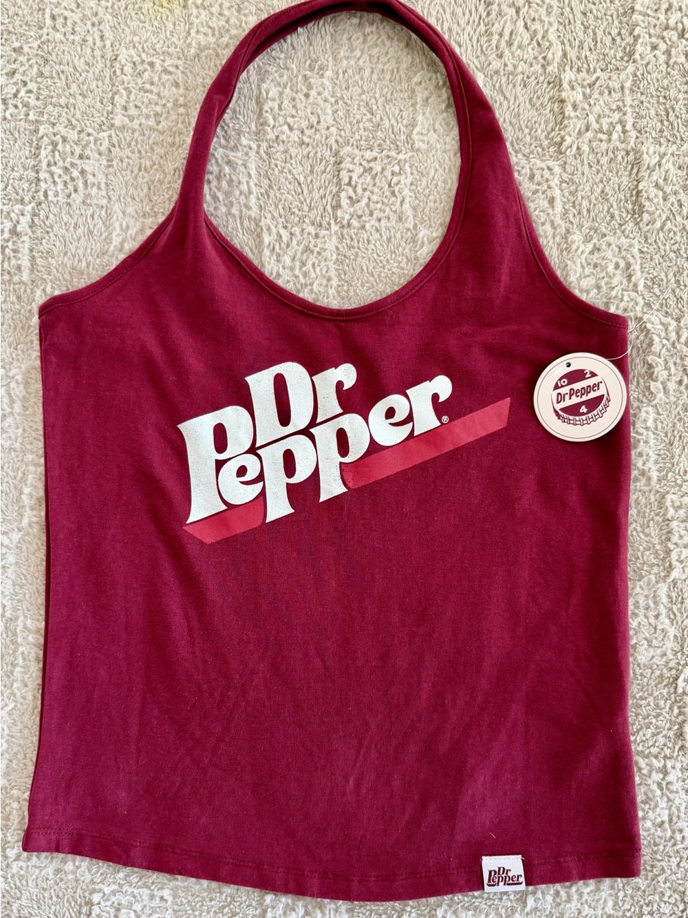 Dr Pepper Burgundy Red Halter Tank Top Size XL